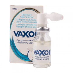 VAXOL продается в специальных контейнерах с насосом, который распыляет препарат без риска создания слишком большого давления и повреждения кожи или барабанной перепонки